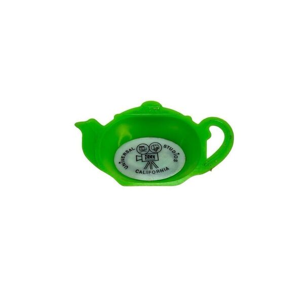 Universal Studios California Tea Bag Holder Bright Green Plastic Vintage - Picture 1 of 2